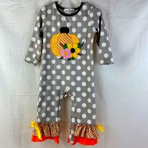 Marie Nicole Clothing Ruffled  Romper Girls Size 12-18 mo. Like New